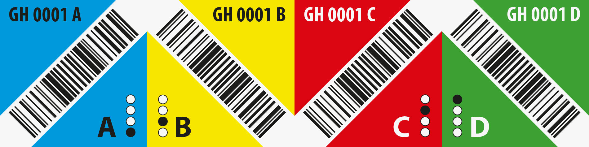 Multilevel magazijnstickers met barcode